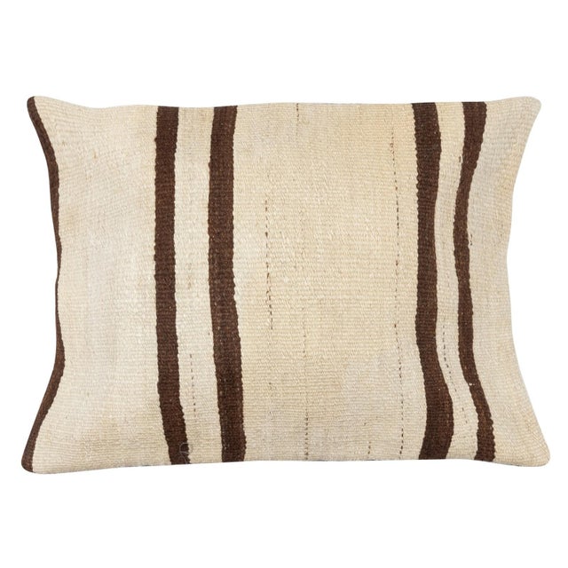 Traditional 16"x24" SET OF 2 - Hand-Woven Kilim Cushion Covers. Vintage Hemp Throw Pillows For Sale - Image 3 of 4