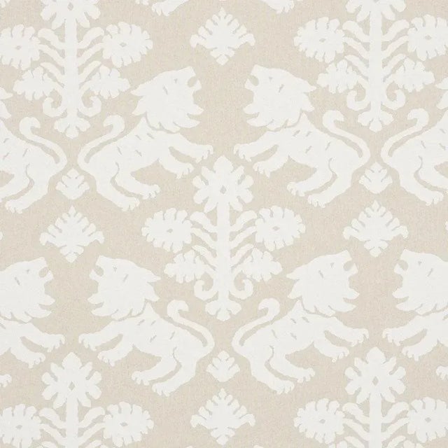 Sample - Schumacher Regalia Fabric in Natural For Sale