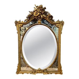 19th C. French Louis XVI Giltwood Mirror