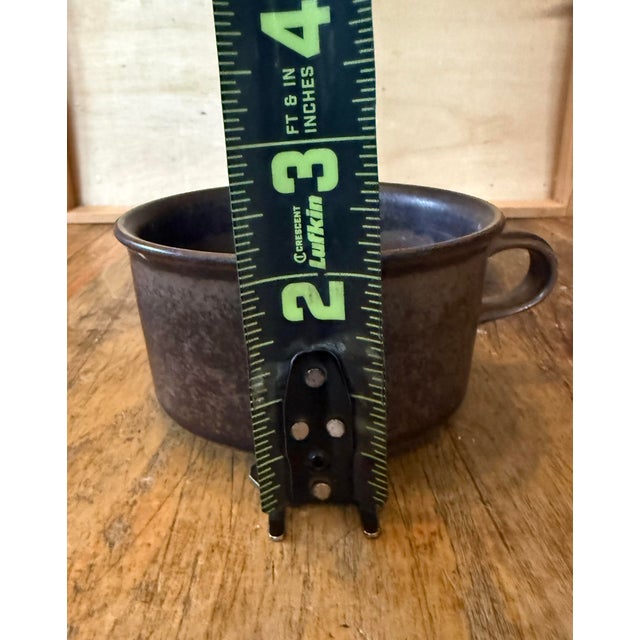 Vintage Arabia Finland Ruska Stoneware Large Coffee Cup & Saucer Brown For Sale - Image 6 of 7