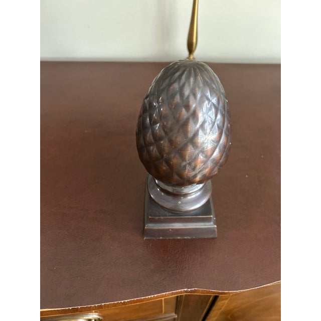 Metal Bronze-Finish Cast Metal Pineapple Finial Garniture Statue For Sale - Image 7 of 8