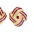 18k Yellow Gold 4cts Rubies & 0.60cts Diamonds Studded Ribbon Wave Earrings, A Pair For Sale - Image 4 of 11