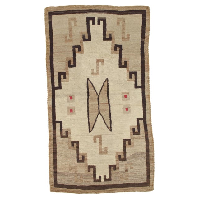 Antique Navajo Rug Circa 1910 Southwestern Handwoven Navajo Blanket 3'3" x 6'10" For Sale - Image 12 of 17