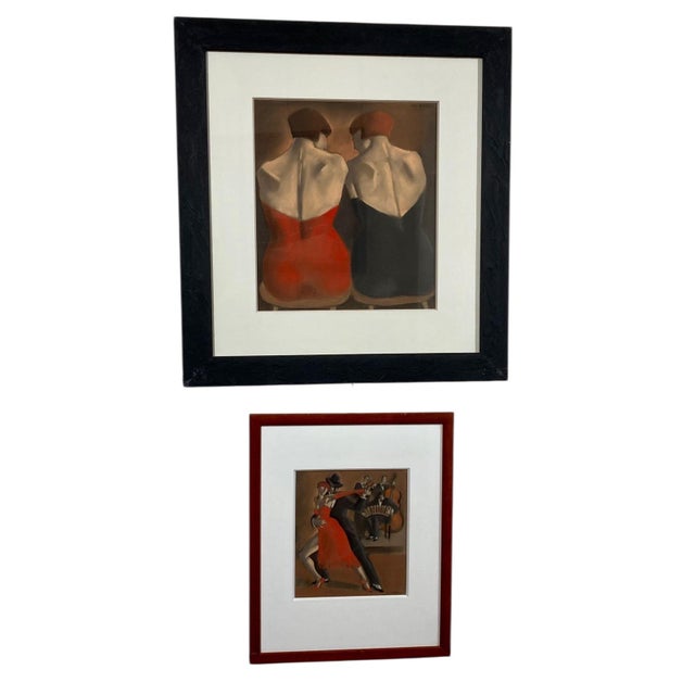 Mariano Otero, 2 Women with Their Backs to the Camera, 1990s, Pastel For Sale - Image 4 of 5