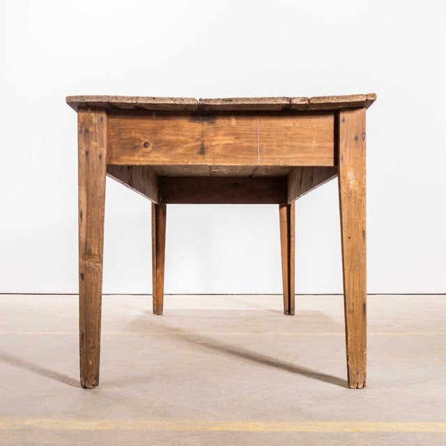 Scrubbed Top Pitch Pine Dairy Dining Table, 1950s For Sale - Image 6 of 9
