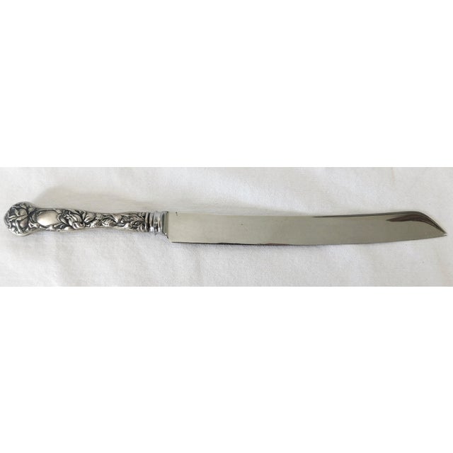 Alvin Bridal Rose Sterling Silver Wedding Cake Knife Stainless Blade For Sale - Image 9 of 9