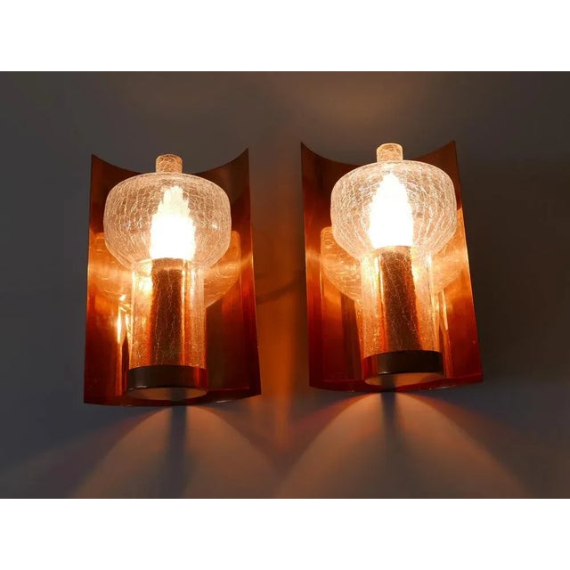 Mid-Century Modern Copper & Glass Sconces by Kaiser Leuchten, 1960s, Set of 2 For Sale - Image 6 of 18