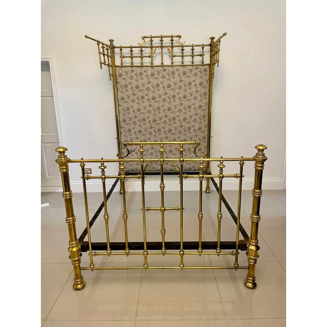 Antique Victorian Brass Double Bed, 1860 For Sale - Image 4 of 16