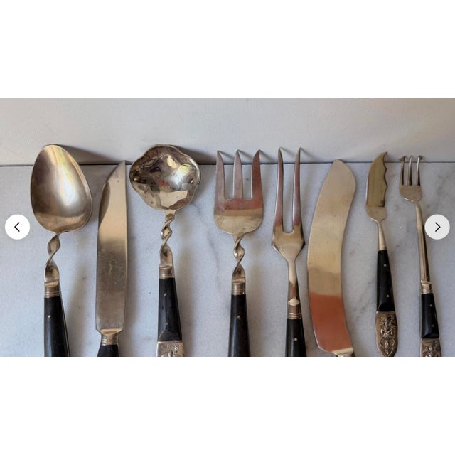 Mid 20th Century Vintage Siam/Thailand Brass Buddha Serving Utensils - 8 pcs For Sale - Image 5 of 10