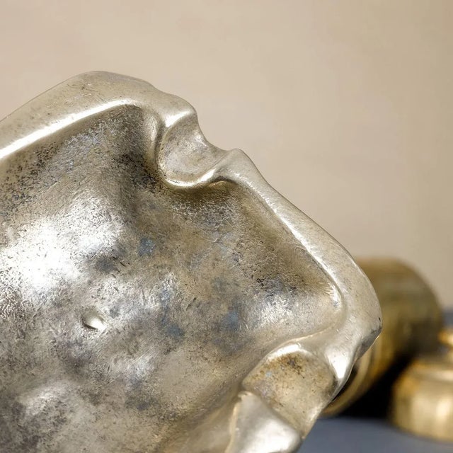 Mid-Century Brutalist Brass Smokers Set, Set of 2 For Sale - Image 17 of 18