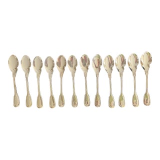 Vintage French Notched Sauce Spoons- Set of 12 For Sale