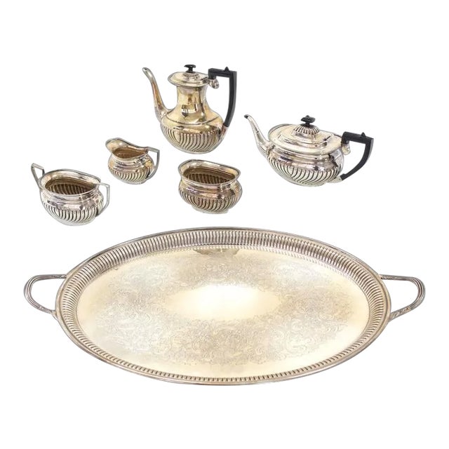 Vintage English Silver Plated Sheffield Tea or Coffee Set of 6 For Sale