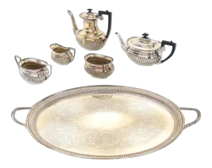 Vintage English Silver Plated Sheffield Tea or Coffee Set of 6