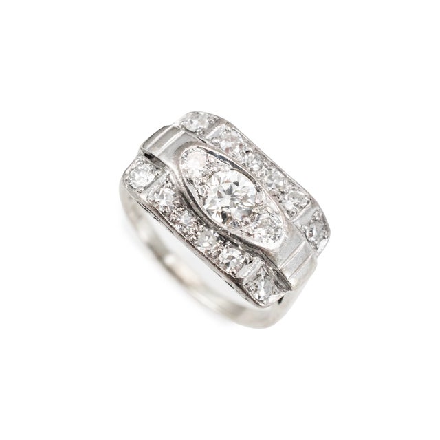 Gender: Ladies Metal Type: 14K White Gold Ring Size: 7 Width: 1.80 inches Weight: 4.20 grams Ladies handmade 14K white...