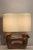 Rima sculptural lamp. Substantial in size. The epitome of modernism. A definite presence. With an unusual original shade...