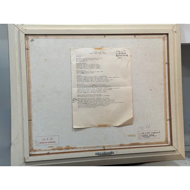 Paint 1960s Fish Houses, Summerville Oil Painting on Board Signed by Canadian Gordon Payne For Sale - Image 7 of 14