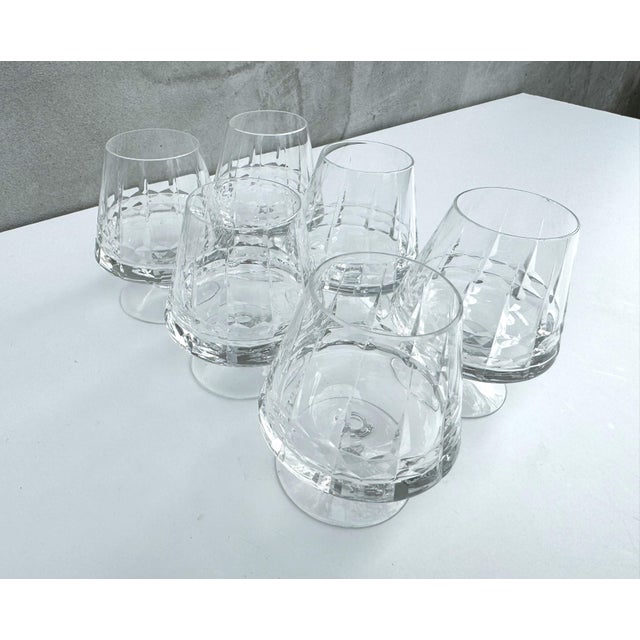 Vintage Cut Crystal Cognac Glasses, 1970s, Set of 6 For Sale - Image 6 of 14