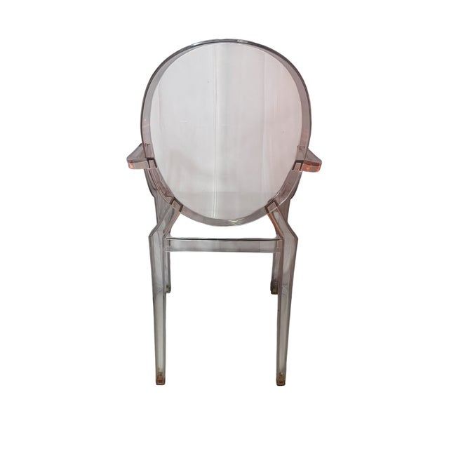 Kartell Pair of Kartell Louis Ghost Clear Armchairs, Marked Kartell For Sale - Image 4 of 6