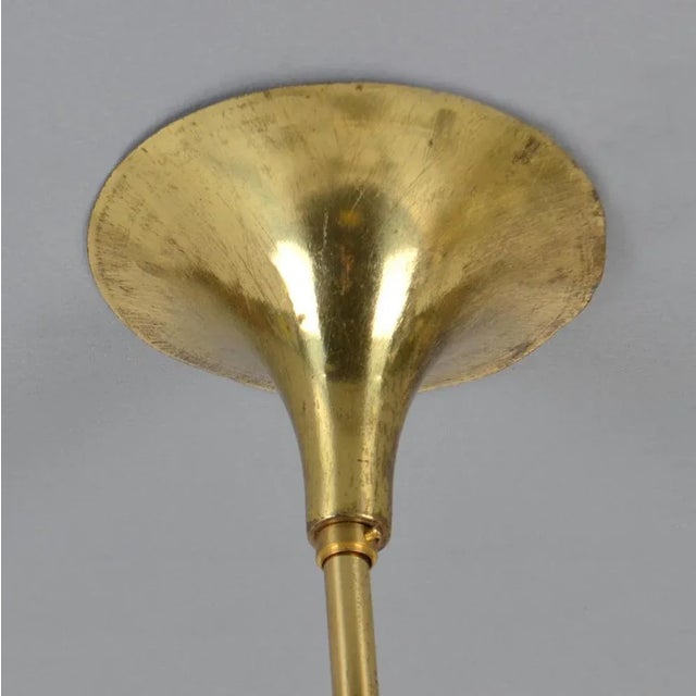 Gold Minimal Brass Chandelier, 1960s For Sale - Image 8 of 11