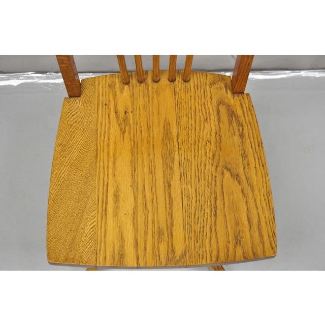 Early 20th Century Early 20th Century Vintage Mission Arts & Crafts Oak Wood Child’s School Desk Chair For Sale - Image 5 of 11