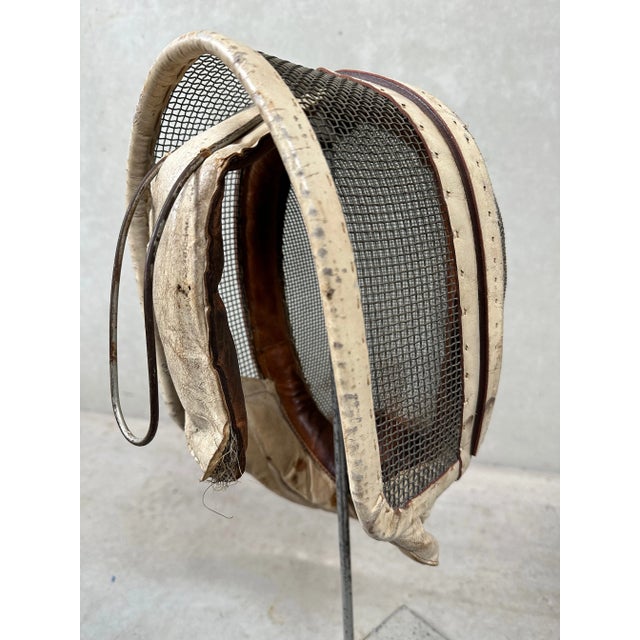 Vintage Leather Fencing Mask For Sale - Image 5 of 10
