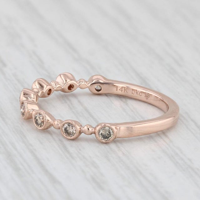Modern New Beverley K 0.20ctw Diamond Stackable Ring 14k Rose Gold Size 7 Wedding Band For Sale - Image 3 of 8