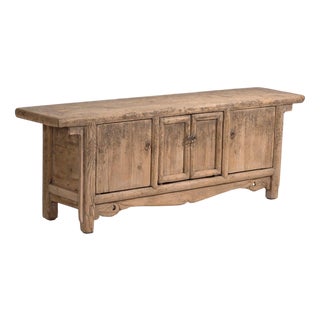 Antique Distressed Elm Sideboard For Sale