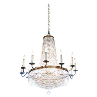 Large 12 Arm Swarovski Crystal Empire Chandelier For Sale