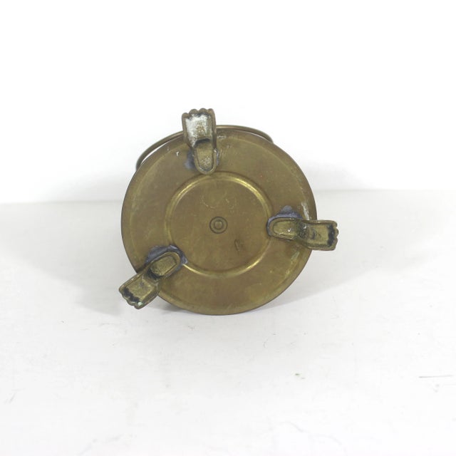 Vintage Tall Copper Coal Scuttle With Brass Handle and Paw Foot Details For Sale - Image 6 of 10