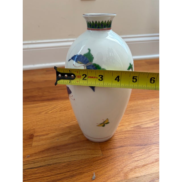 Ceramic Vintage Japanese Fukagawa Seiji Arita Porcelain Butterfly Vase For Sale - Image 7 of 8