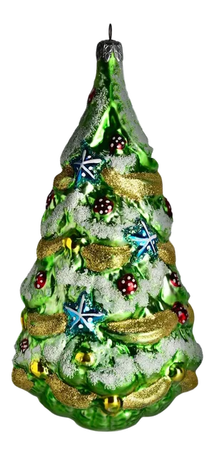 8" Christmas Hand Blown Glass Tree Ornament