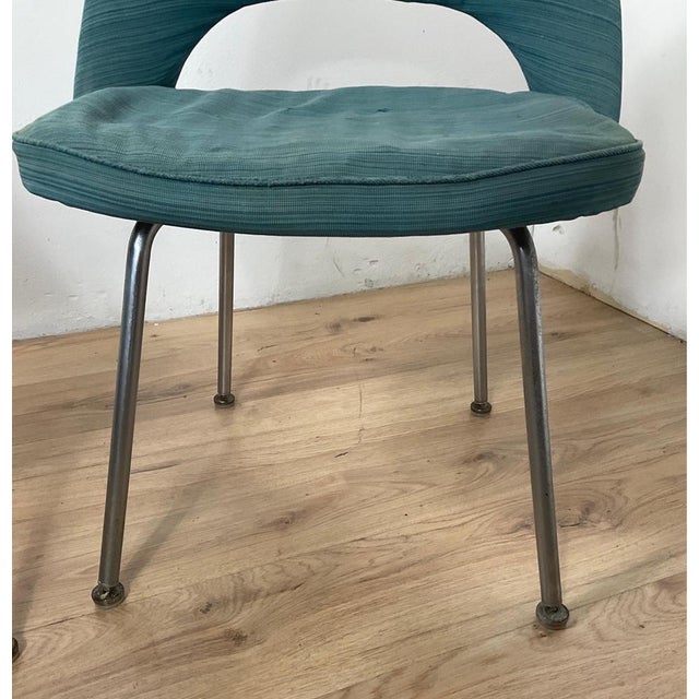 Set of Conference Chairs with Steel Legs by Saarinen, 1960s For Sale - Image 10 of 15