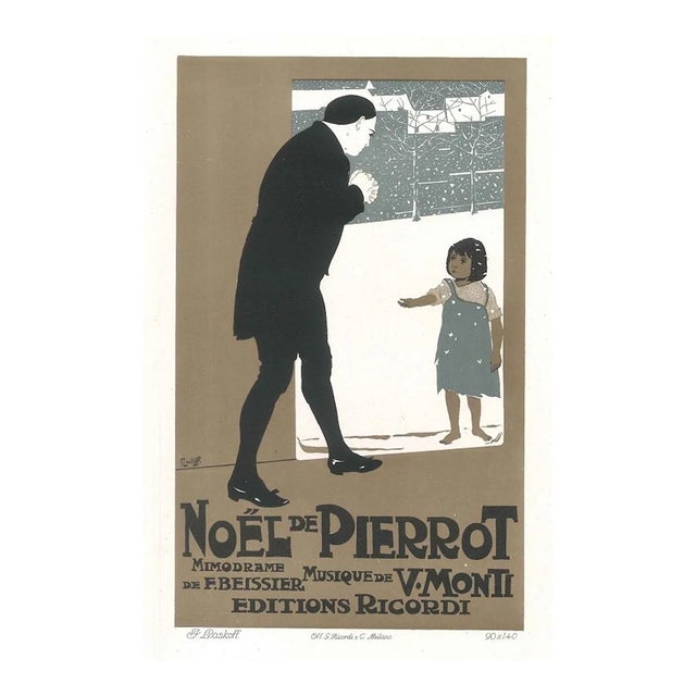 Noel de Pierrot - Vintage Advertising Lithograph by A. Terzi - 1900 ca. 1900 ca. For Sale