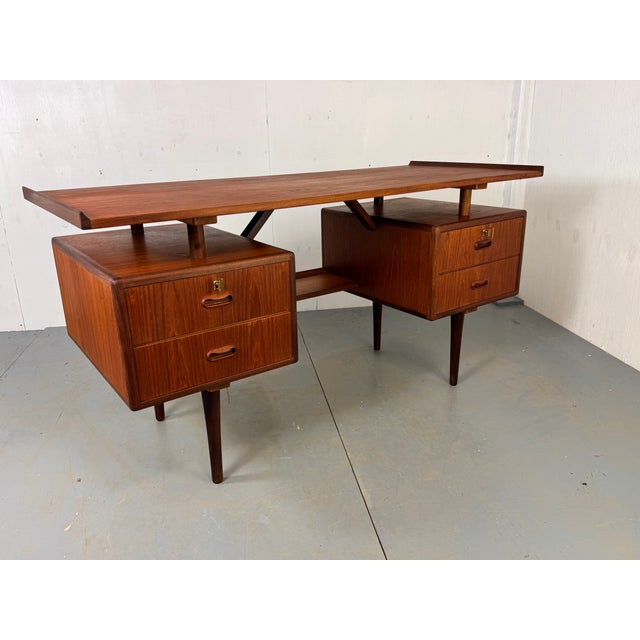 Mid-Century Danish Teak Desk attributed to Louis van Teeffelen for Wébé, 1950s For Sale - Image 18 of 18