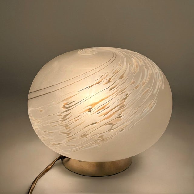 Murano Etched Glass Table Lamp with Spiral Decoration, Italy, 1980s For Sale - Image 11 of 14