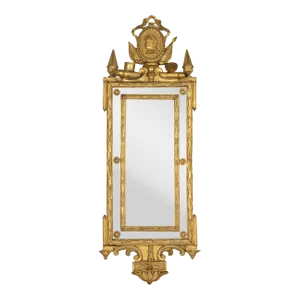 Early 19th Century Italian Neoclassical Giltwood Mercury Plate Mirror