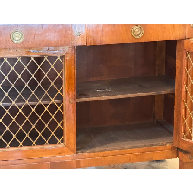 19th Century Regency Columned Cabinet With Grille Lattice Doors For Sale - Image 12 of 16