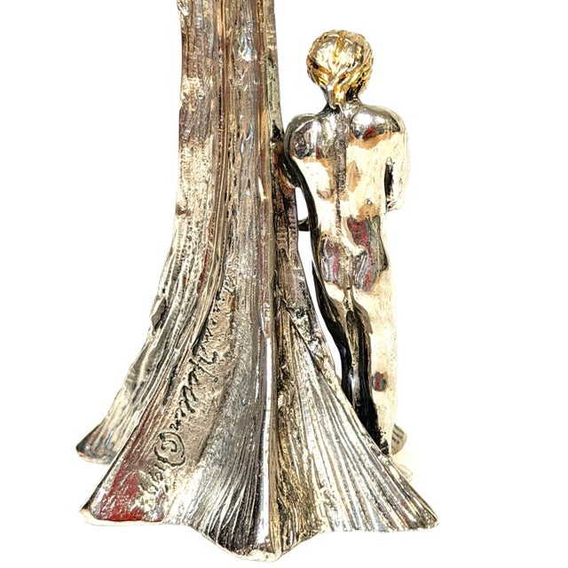 Yaacov Heller Adam and Eve Sterling Silver Candlesticks, Pair, 1993 For Sale - Image 9 of 18