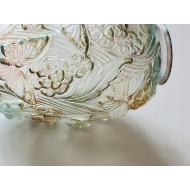 Large Art Deco Satin Pressed Glass Vase, 1930s For Sale - Image 9 of 11