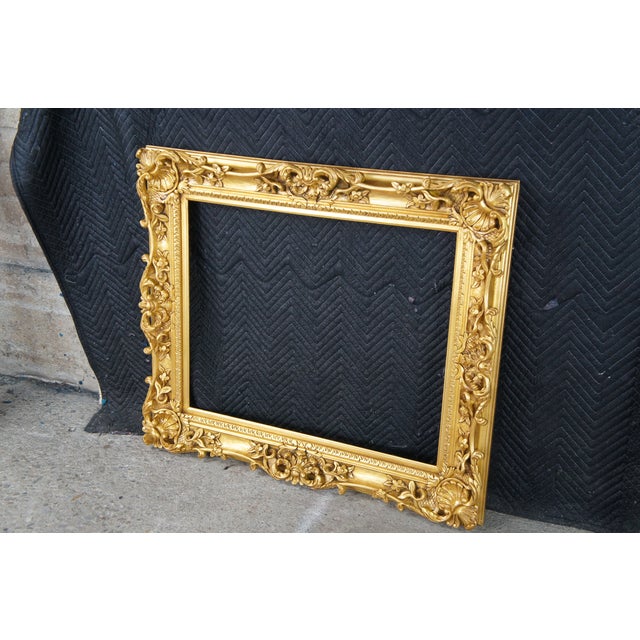 Baroque Rococo Gold Gilt Picture Oil Painting Mirror Frame Fits 24 X 30 For Sale - Image 11 of 11