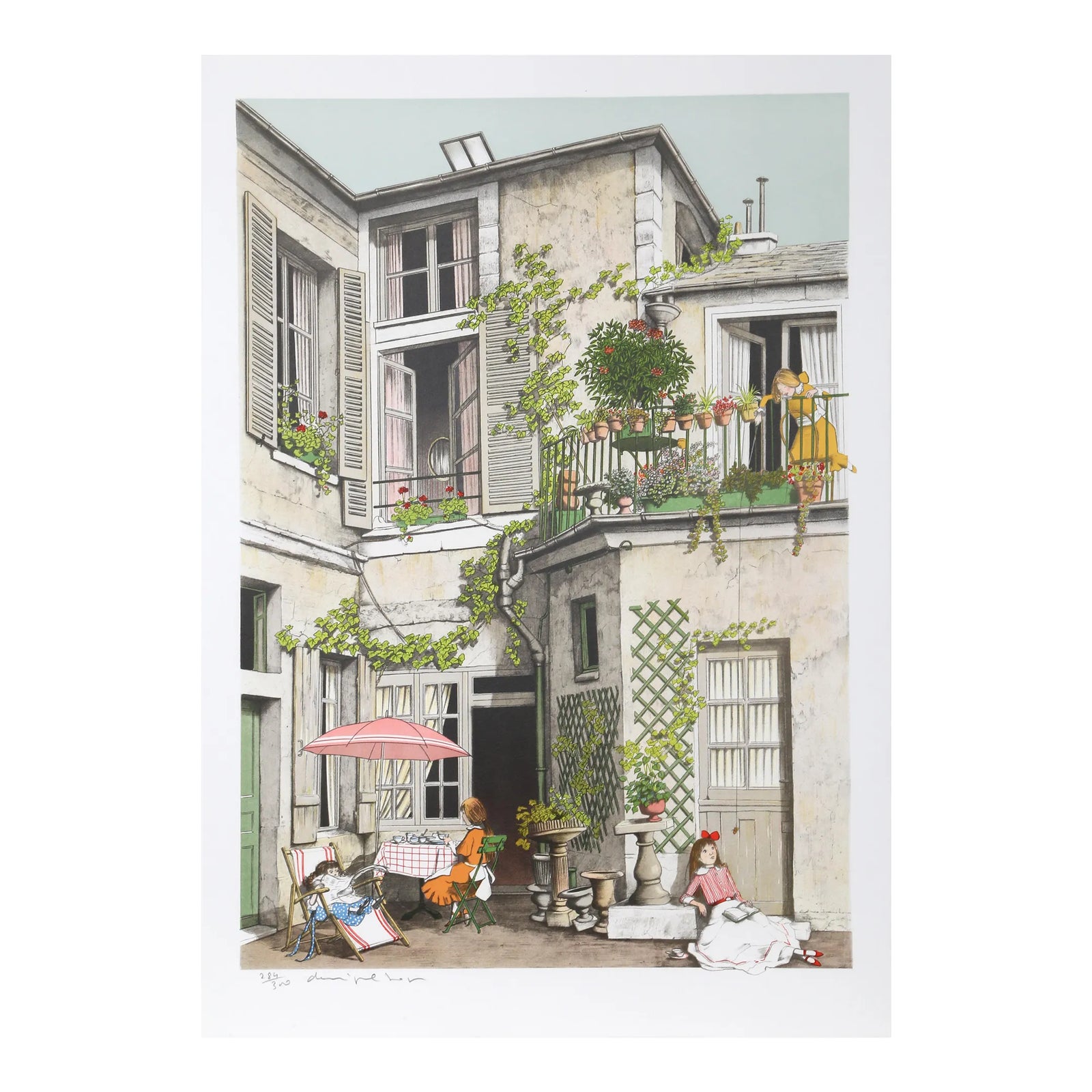 Les Vacances, Denis Paul Noyer Lithograph, Signed and Numbered in