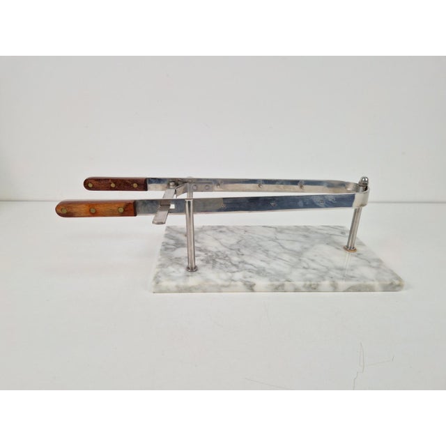 Vintage Fisher Ham Holder with Marble Base, France, 1970s Ham Clamp A beautiful vintage ham clamp with a sturdy marble...