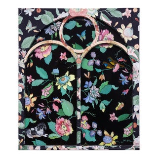 Large Reverse Painting on Glass Church Window For Sale