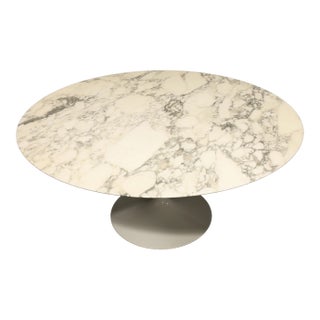 Eero Saarinen for Knoll 60" Tulip Table in Arabescato Marble For Sale