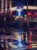 Paramount by Bruce A Gómez | Pastel Night scene with reflections on wet pavement and colorful lights. For Sale