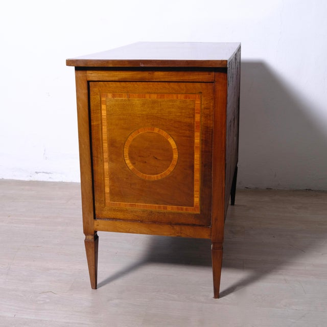 Antique Louis XVI Style Inlaid Chest of Drawers, Italy, 20th Century For Sale - Image 13 of 16