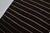 Large Vintage Handwoven Kilim - Dark Brown & Off-White Striped Wool Area Rug For Sale - Image 4 of 8