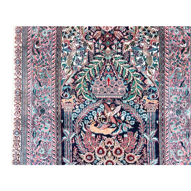 Vintage Silk Prayer Rug For Sale - Image 11 of 15