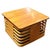 Rare Tall 18.5" Tall Mid-century coffee table features a striking, stacked rattan sculptural base constructed from...