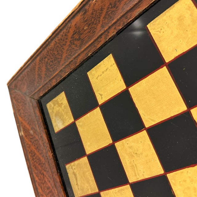 19th Century Reverse Glass Painted and Gilt Chess Board For Sale In Chicago - Image 6 of 8